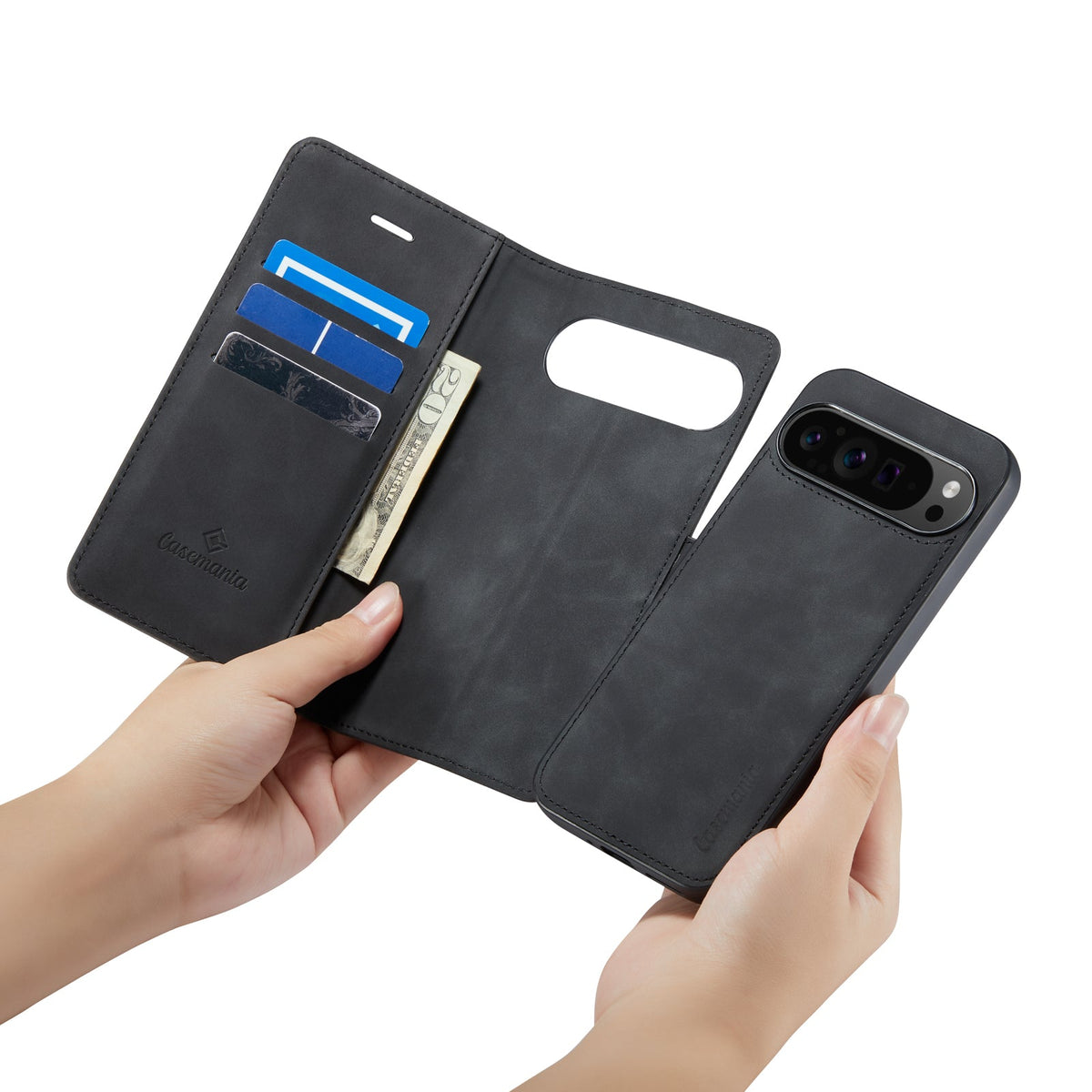 Google Pixel 9 Pro XL Hoesje - Charcoal Gray - 2 in 1 Bookcase
