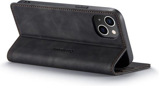 Apple iPhone 14 Plus Hülle - Charcoal Gray - Schlanke Klapphülle mit Kartenfach