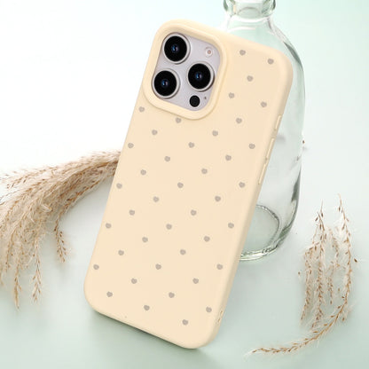 Apple iPhone 16 Pro Hoesje - Geel - Hartjes Back Cover