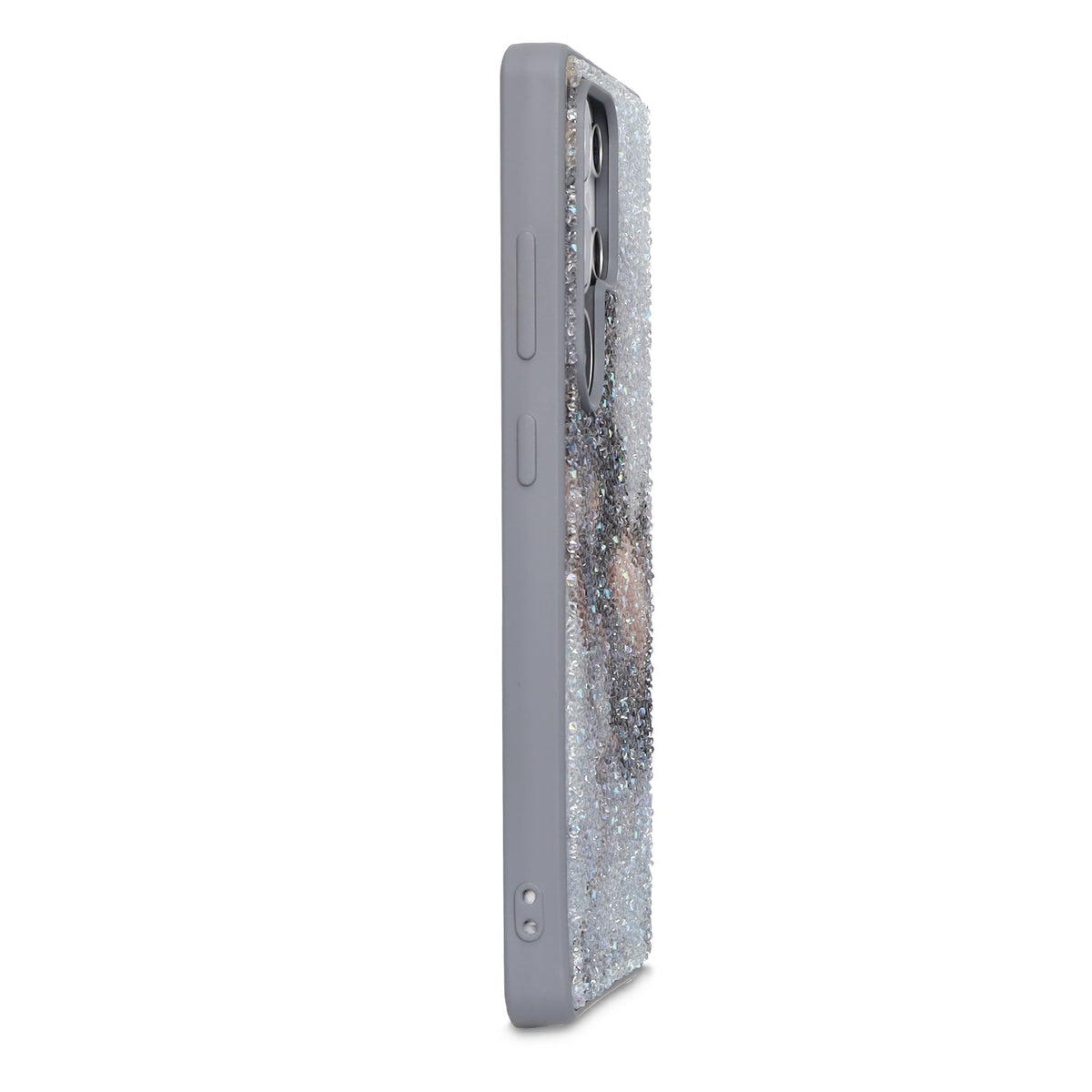 Samsung Galaxy S23 Ultra Hoesje - Grijs - Diamant Marmer Glitter Back Cover
