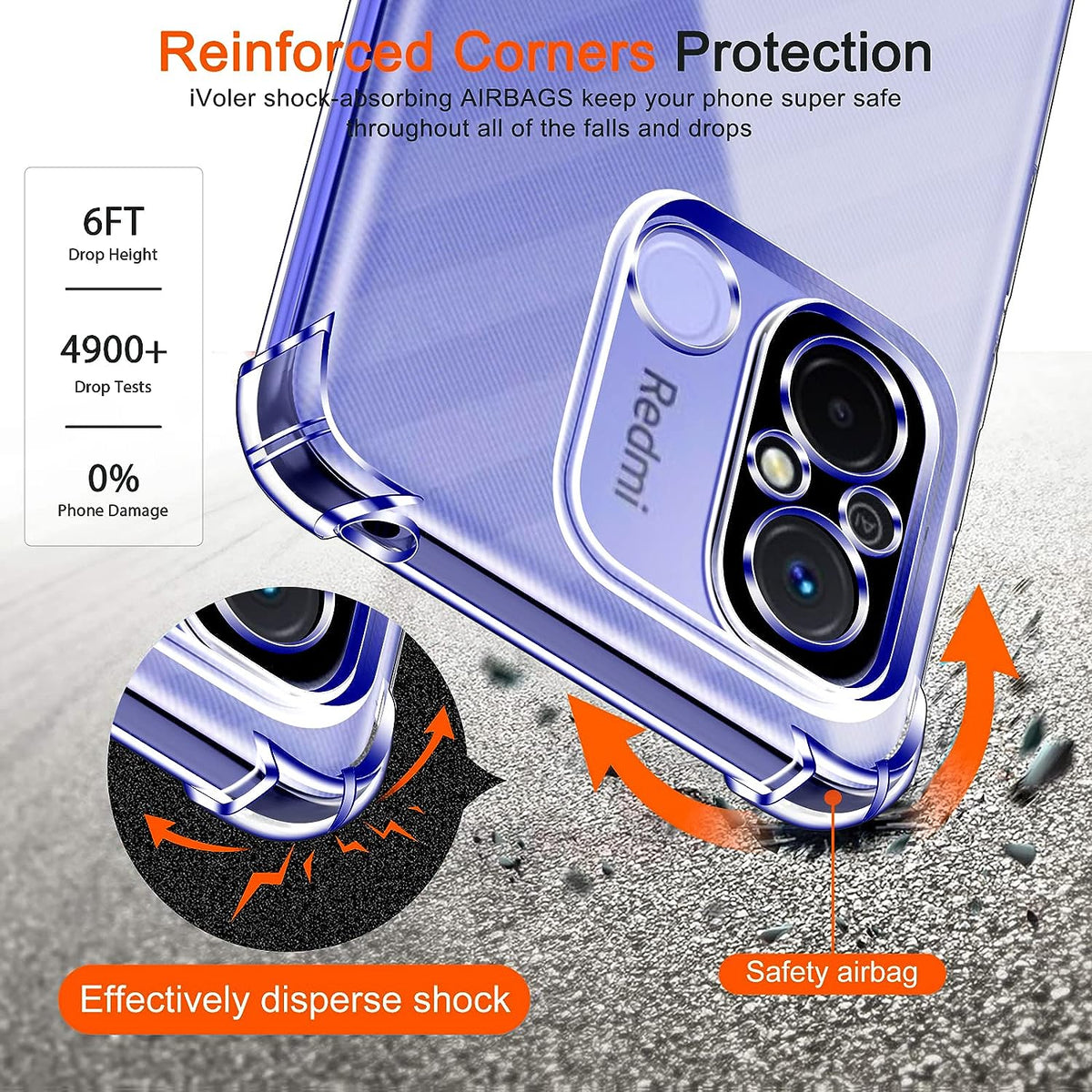 Xiaomi Redmi 12C Hoesje - Transparant - Anti-Shock Back Cover