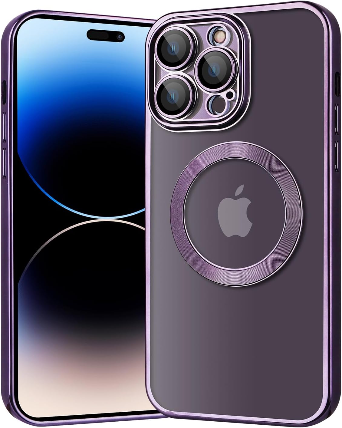 Apple iPhone 15 Pro Hoesje - Paars - Hybrid Siliconen MagSafe Back Cover