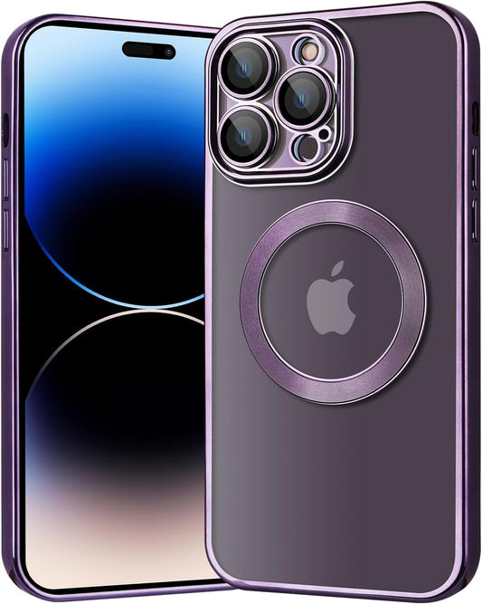 Apple iPhone 15 Pro Case - Purple - Hybrid Silicone MagSafe Back Cover