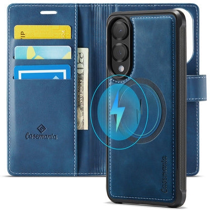 Samsung Galaxy S25 Edge Hoesje - Navy Blue - Luxe 2 in 1 MagSafe Bookcase