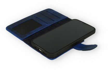 Apple iPhone 13 Pro Hoesje - Blauw - Echt Leren Bookcase