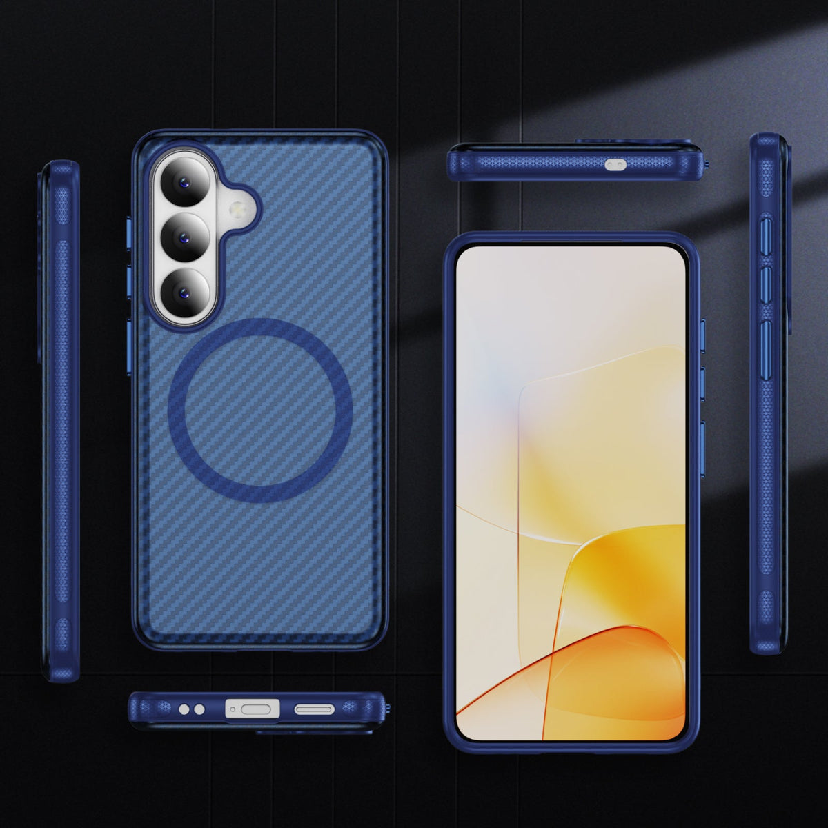 Samsung Galaxy S26 Case - Dark Blue - Carbon MagSafe Back Cover
