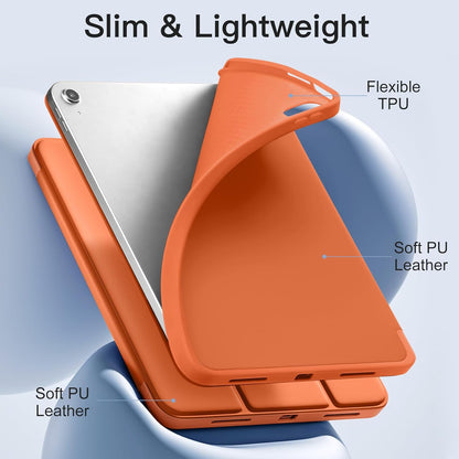 iPad A16 Tablet Case - Orange - Pen Slot Smart Cover