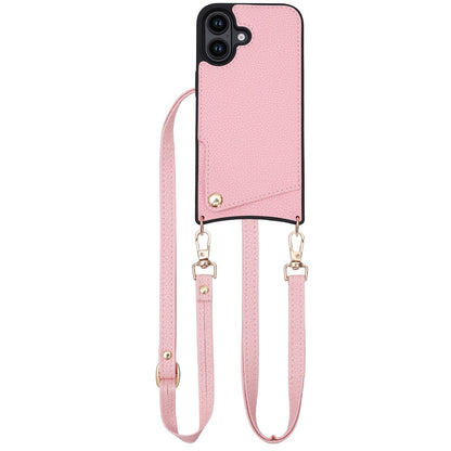 Apple iPhone 16 Case - Pink - Back Cover with Wrist Band and Phone Band