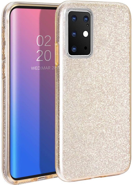Samsung Galaxy S20 Plus Hoesje - Goud - Glitter Back Cover