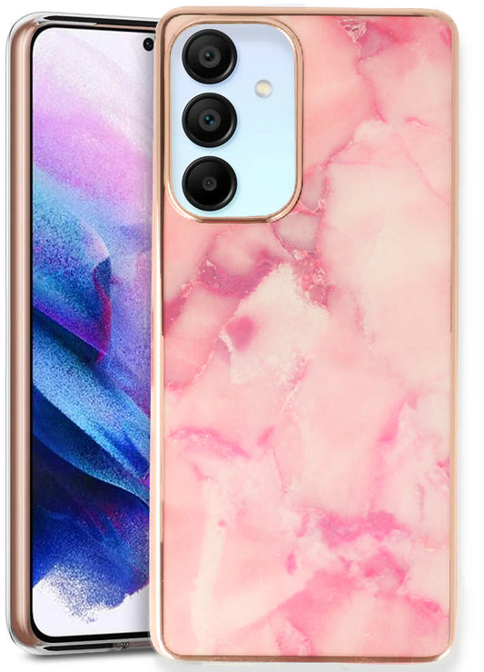 Samsung Galaxy A55 Hülle - Rosa - Silikon-Marmor-Backcover