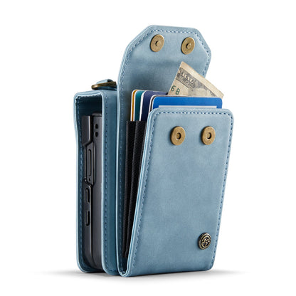 Samsung Galaxy Z Flip 7 Hoesje - Aqua Blue - Bookcase met Telefoonkoord