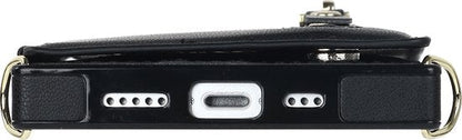 Apple iPhone 12 Pro Hoesje - Zwart - Luxe Back Cover met Telefoonkoord en Rits