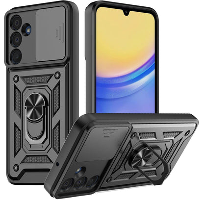 Samsung Galaxy A56 Hoesje - Zwart - Armor Kickstand Camera Back Cover