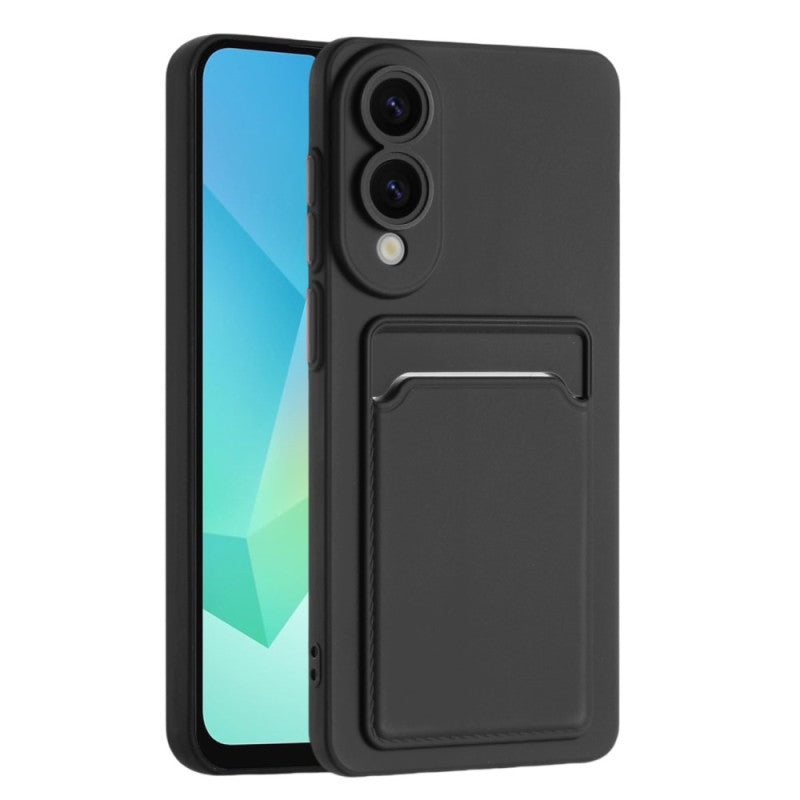 Samsung Galaxy S25 Edge Case - Black - Silicone Back Cover with Card Holder