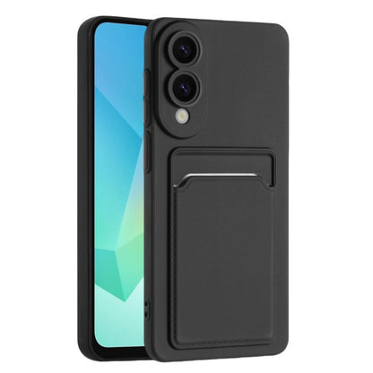 Samsung Galaxy S25 Edge Case - Black - Silicone Back Cover with Card Holder