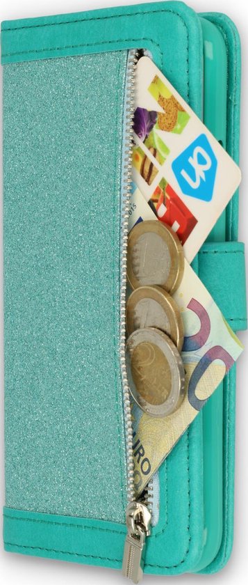 Apple iPhone 11 Pro Hoesje - Turquoise - Luxe Bookcase met Rits