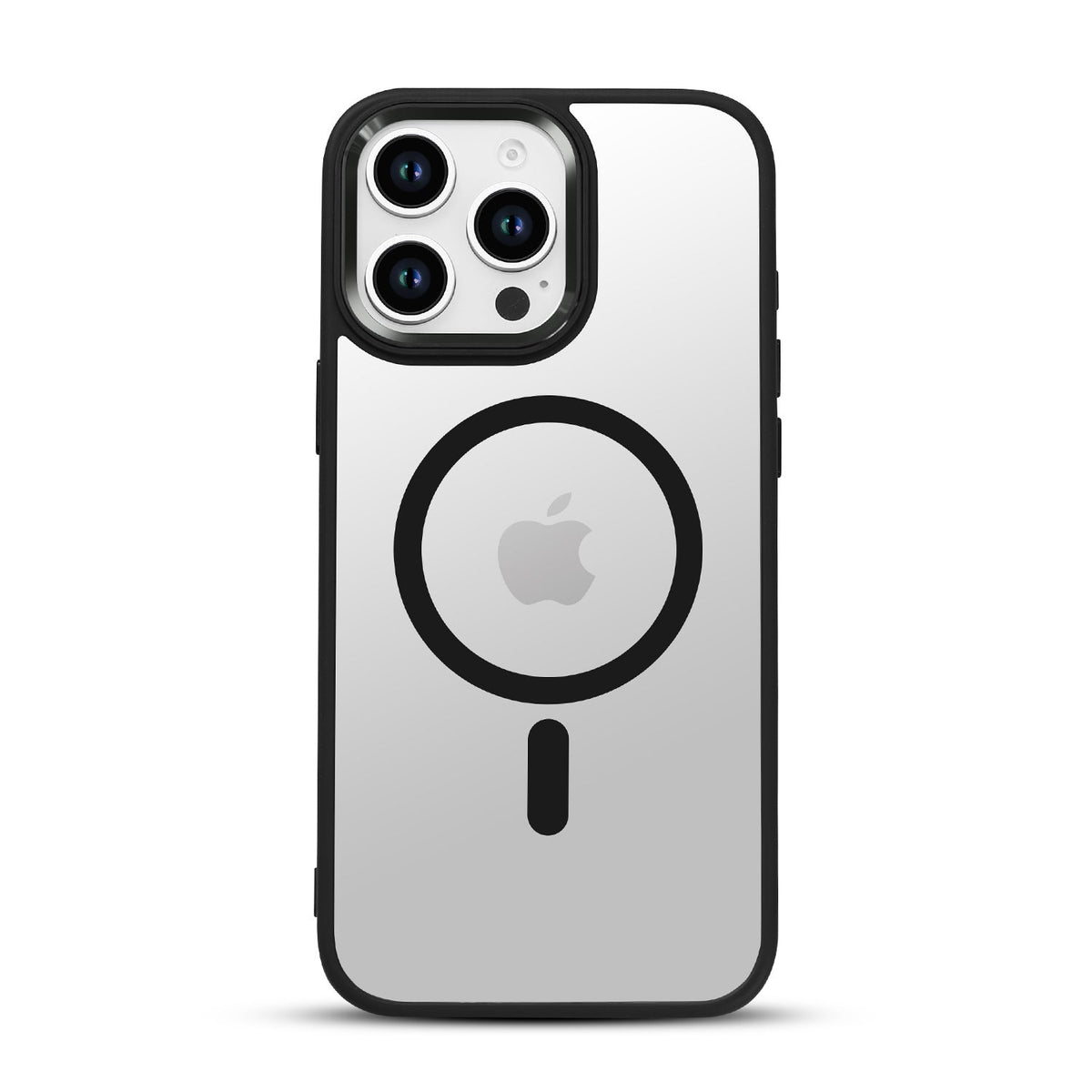 Apple iPhone 16 Pro Hoesje - Zwart - MagSafe Color Frame Back Cover met Camerabescherming