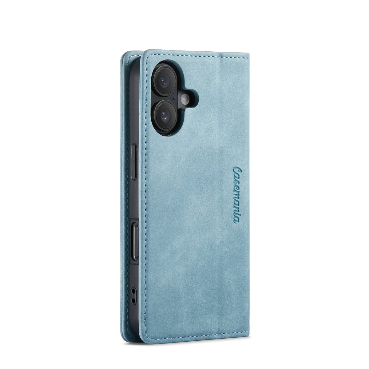 iPhone 16 Plus Hoesje - Aqua Blue - Dunne Bookcase