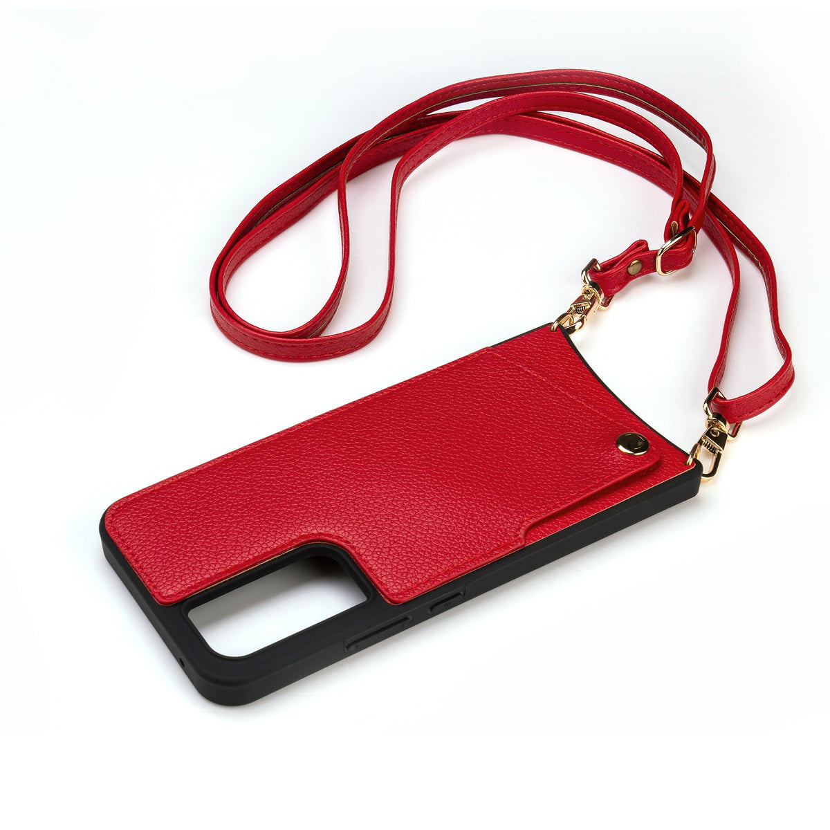 Samsung Galaxy A14 5G Hoesje - Rood - Back Cover met Pols Bandje en Telefoonkoord