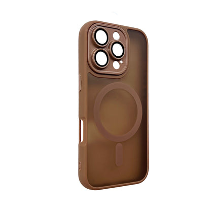 Apple iPhone 16 Pro Case - Brown - Matte Armour MagSafe Back Cover with Camera Protection