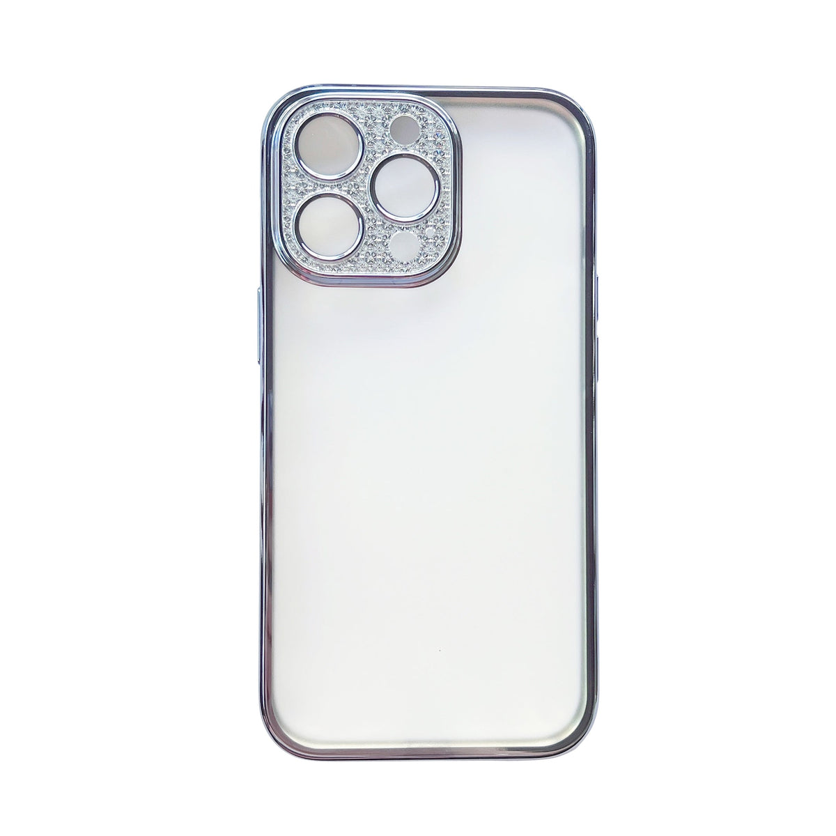 Apple iPhone 13 Pro Hoesje - Blauw - Transparant Glitter Back Cover met Camerabescherming