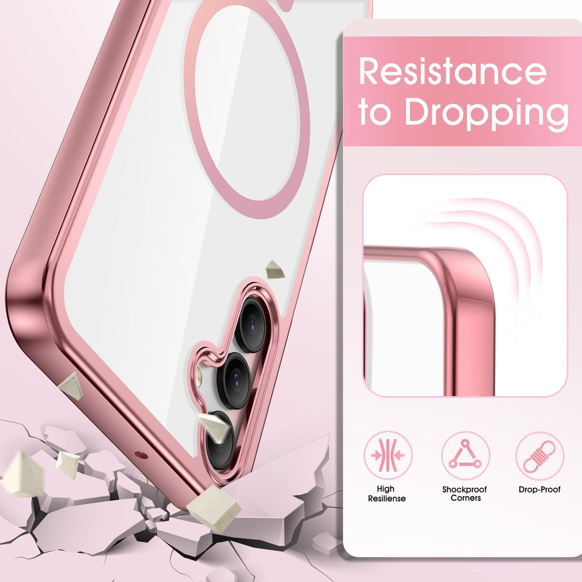 Samsung Galaxy A37 Hoesje - Rosegoud - Siliconen MagSafe Back Cover met Telefoonkoord