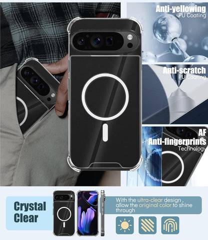Google Pixel 9 Hoesje - Transparant - Anti-Shock MagSafe Back Cover