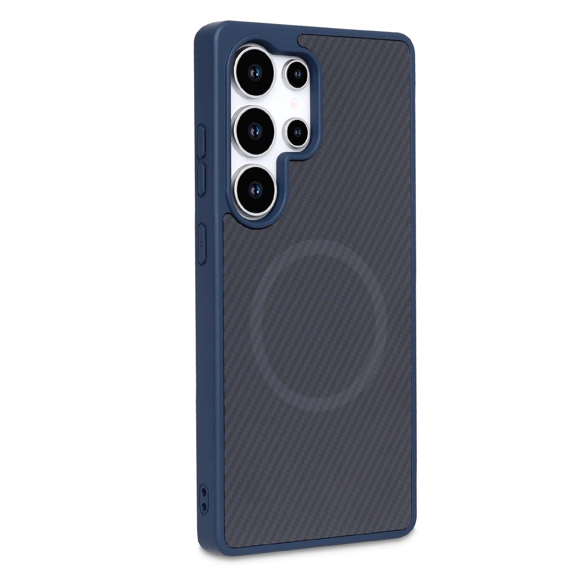 Samsung Galaxy S23 Ultra Hoesje - Blauw - Carbon MagSafe Back Cover