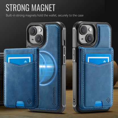 Apple iPhone 14 Case - Navy Blue - MagSafe Back Cover with Pull-Out Card Holder