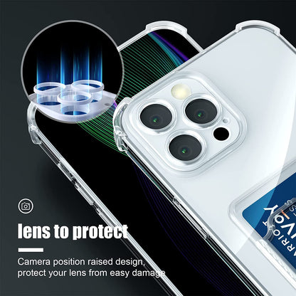 Apple iPhone 12 Pro Max Case - Clear - Back Cover with Card Holder
