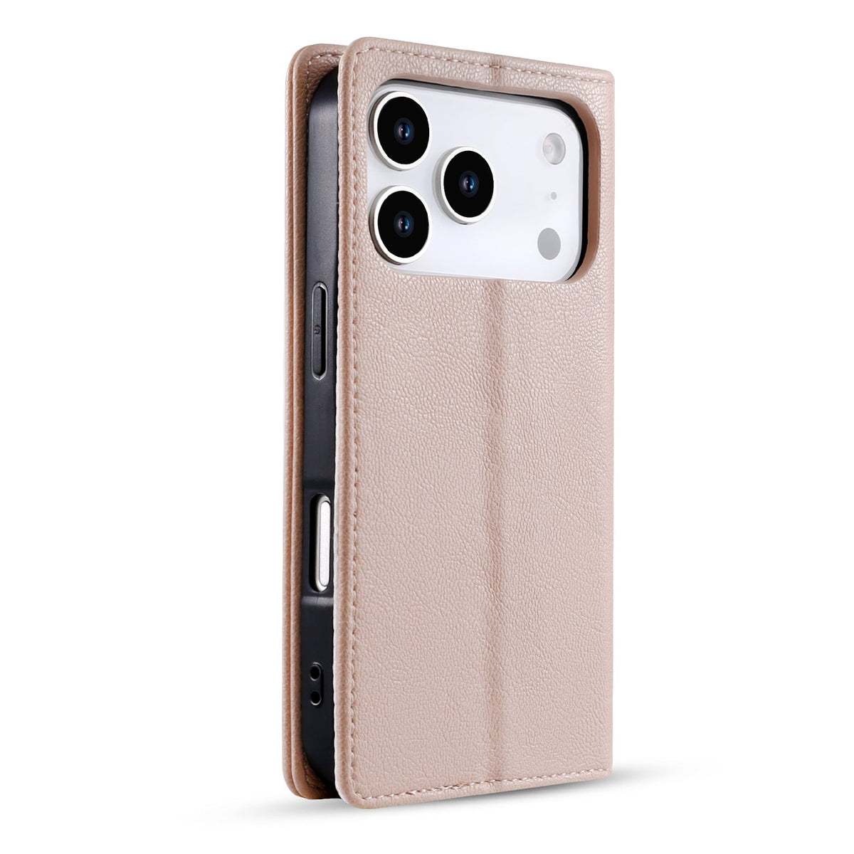 Apple iPhone 17 Pro Max Hoesje - Pale Pink - Dunne Leather-look Back Cover