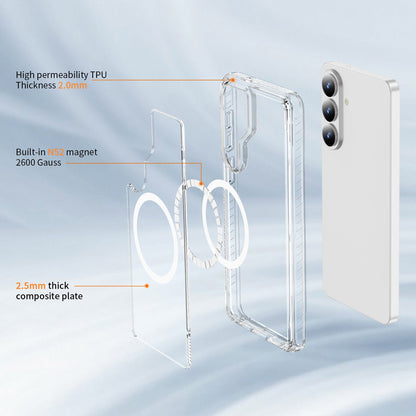 Samsung Galaxy S26 Hoesje - Wit - Shock-proof Hybrid MagSafe Back Cover
