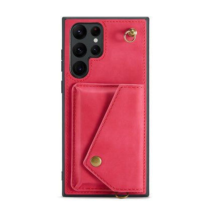 Samsung Galaxy S22 Ultra Hoesje - Royal Fuchsia - Luxe Back Cover met Telefoonkoord