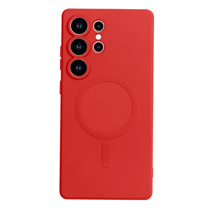 Samsung Galaxy S25 Ultra Hoesje - Rood - Liquid Siliconen MagSafe Back Cover