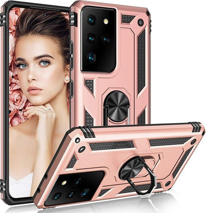 Samsung Galaxy S21 Ultra Hoesje - Roségoud - Armor Kickstand Back Cover