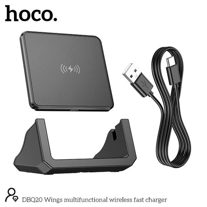 Hoco 15W Kabelloses Ladegerät mit Halterung - Schwarz