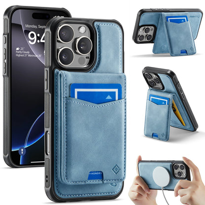 Apple iPhone 16 Pro Max Case - Aqua Blue - MagSafe Back Cover with Card Holder