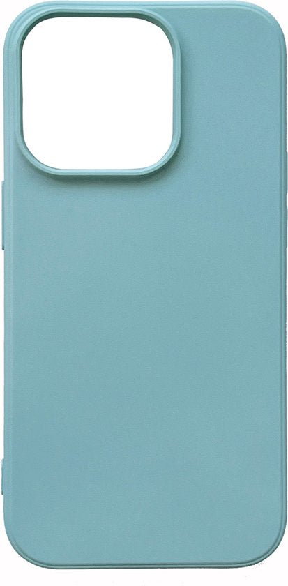 Apple iPhone 14 Pro Hoesje - Turquoise - Microfiber Siliconen Back Cover