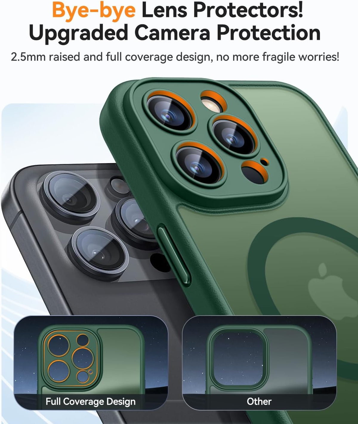 iPhone 16 Pro Hoesje - Donker Groen - Matte Armor MagSafe Back Cover
