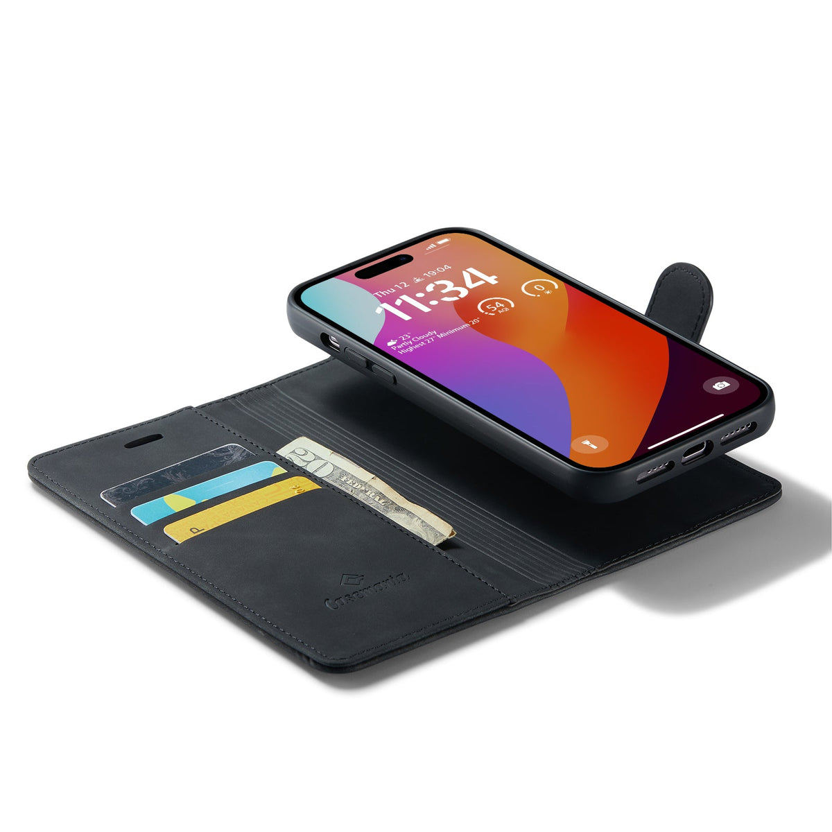 Apple iPhone 15 Pro Max Case - Charcoal Gray - 2-in-1 MagSafe Wallet Case