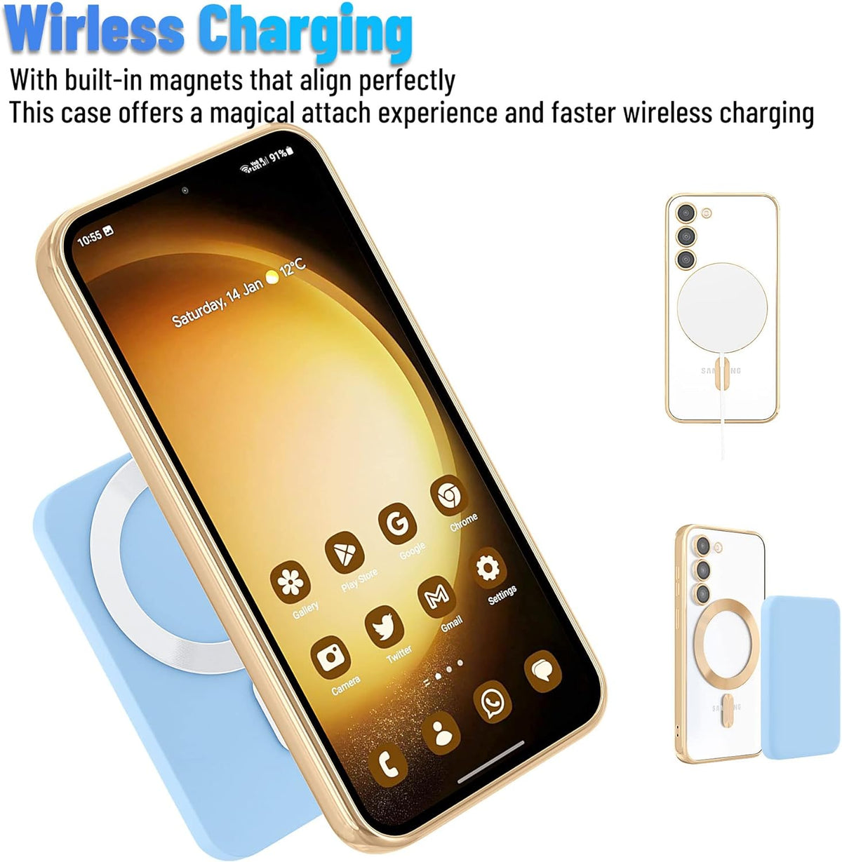 Samsung Galaxy S24 Plus Hoesje - Goud - Siliconen MagSafe Back Cover