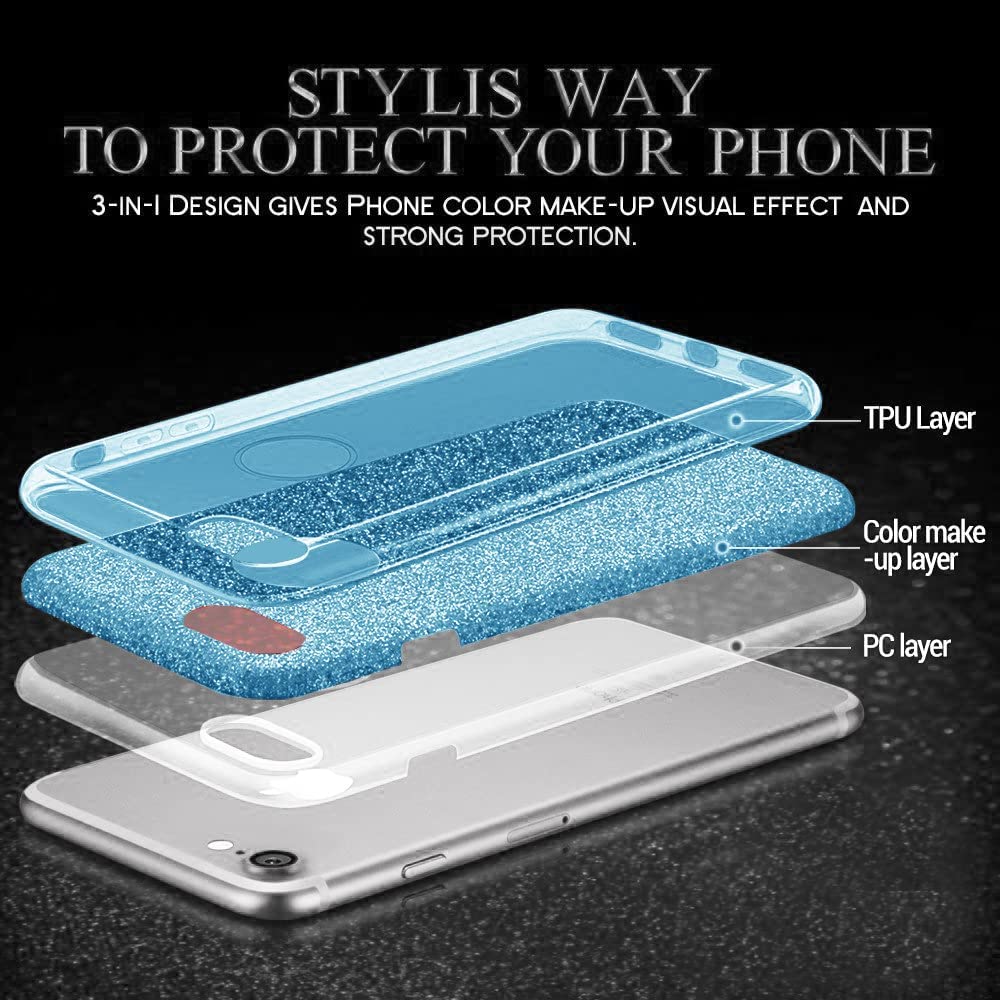 Samsung Galaxy A34 5G Case - Blue - Glitter Back Cover