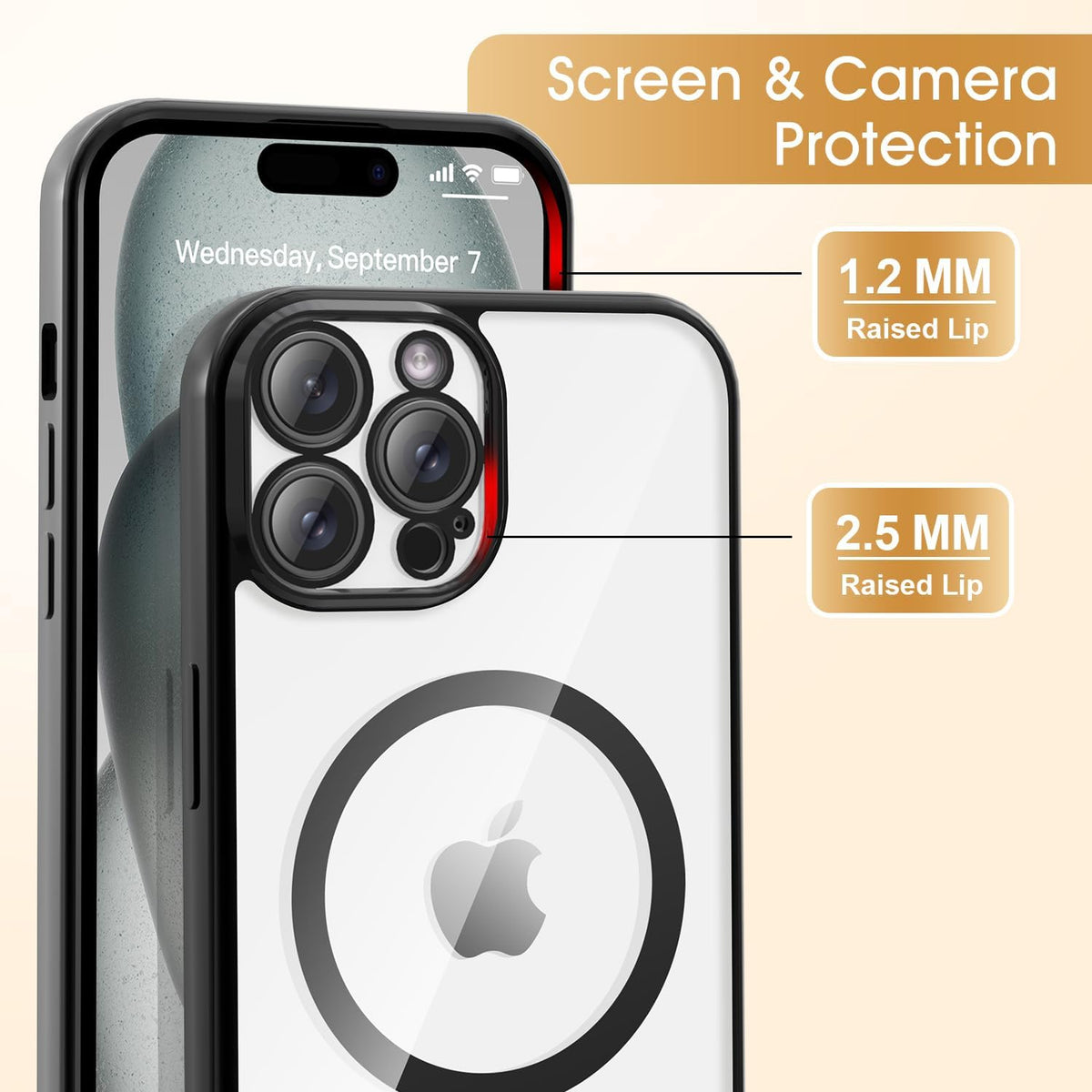 iPhone 15 Pro Max Hoesje - Zwart - Siliconen MagSafe Back Cover met Telefoonkoord