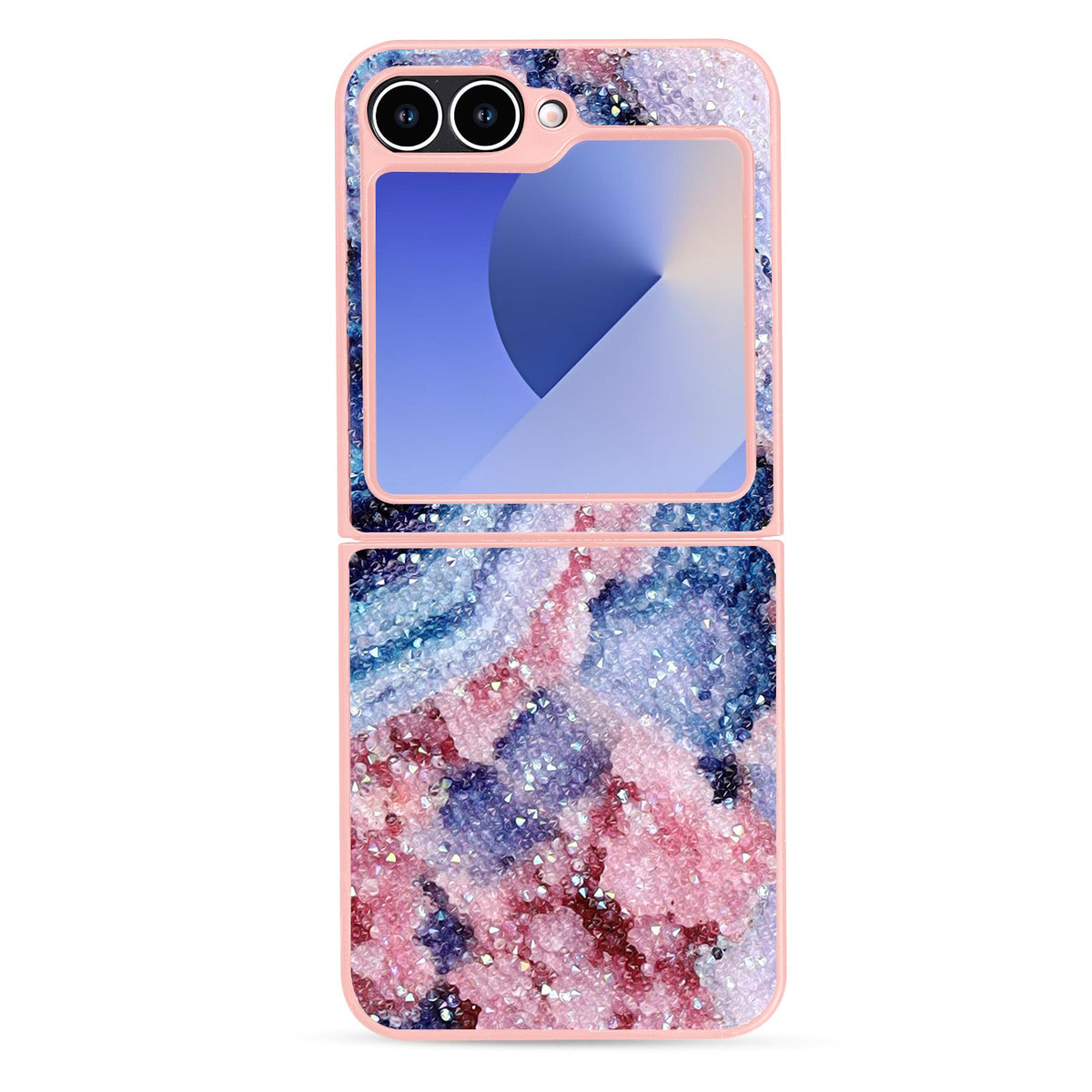 Samsung Galaxy Z Flip 6 Hoesje - Paars - Diamant Marmer Glitter Back Cover
