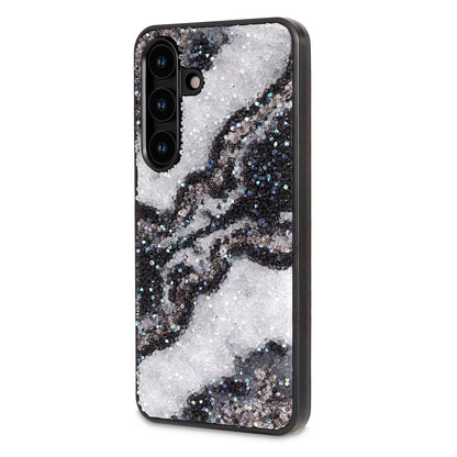 Samsung Galaxy A35 5G Hülle - Schwarz - Diamant-Marmor-Glitzer-Backcover