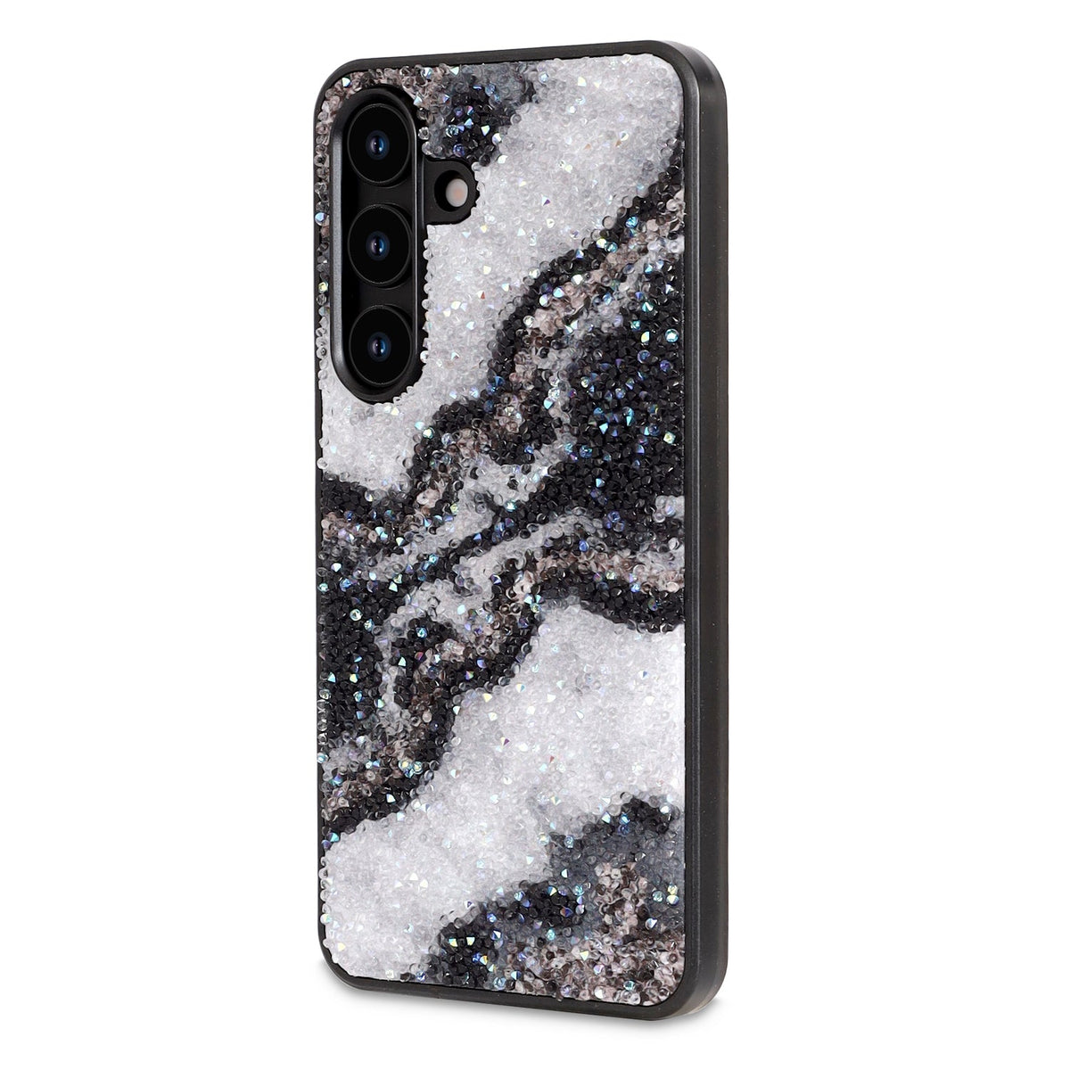 Samsung Galaxy A36 Hoesje - Zwart - Diamant Marmer Glitter Back Cover