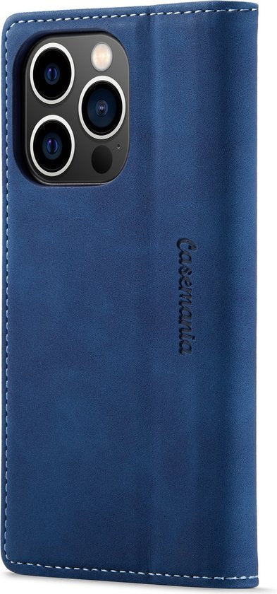 Apple iPhone 14 Pro Hülle - Navy Blue - Schlanke Klapphülle mit Kartenfach