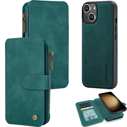 Apple iPhone 15 Plus Hoesje - Emerald Green - 2 in 1 Bookcase met Rits