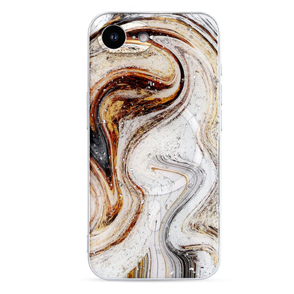 iPhone 16e Hoesje - Wit - Marmer MagSafe Back Cover