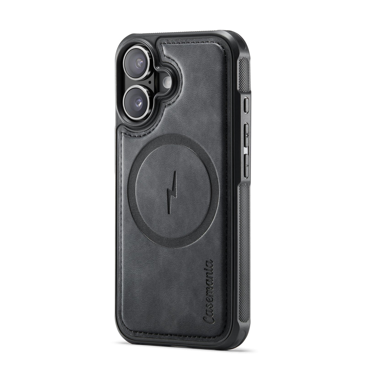 Apple iPhone 16 Hoesje - Charcoal Gray - Kunstleer MagSafe Back Cover